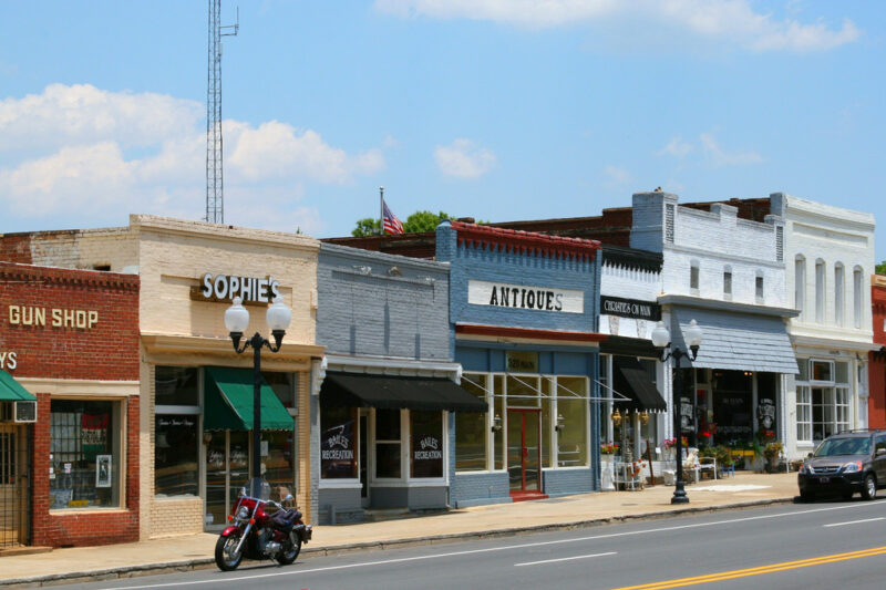 View of Mint Hill downtown street